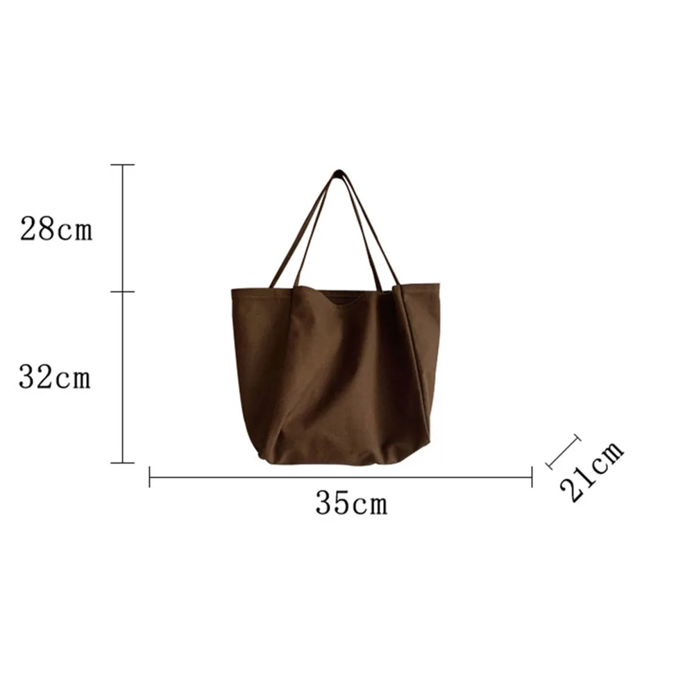 1PC Large-capacity Japanese fashion ins canvas bag shoulder bag female college student class portable shopping supplies