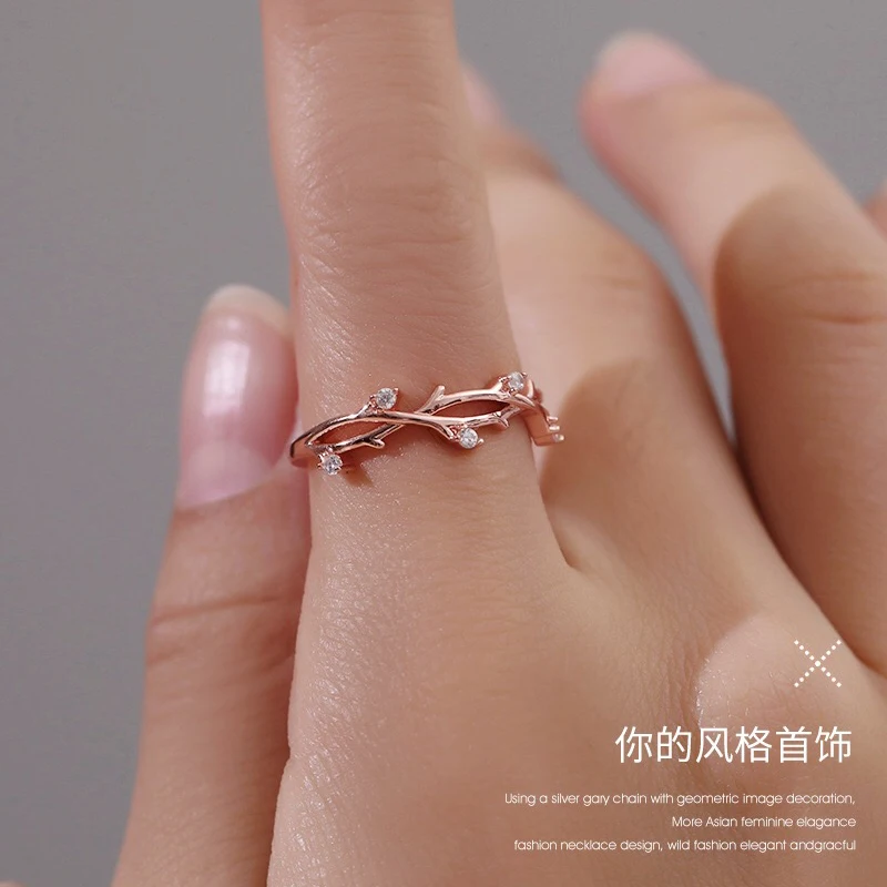 Hazem Zircon Flower Rings for Women Jewelry Punk Couple  Rings Fingers Slytherin Steam Anillo on Geometry Tree Ring Wholesale