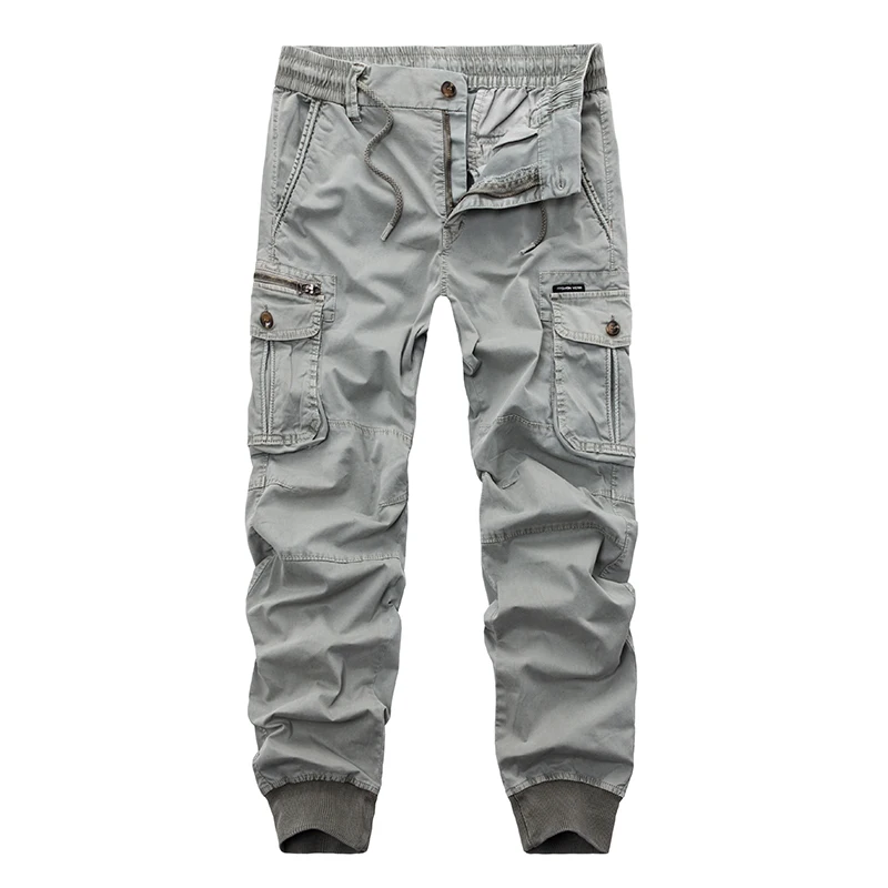 Pantalones elásticos de algodón para hombre, mallas de estilo militar, informales, Color sólido, 29-38, nueva marca