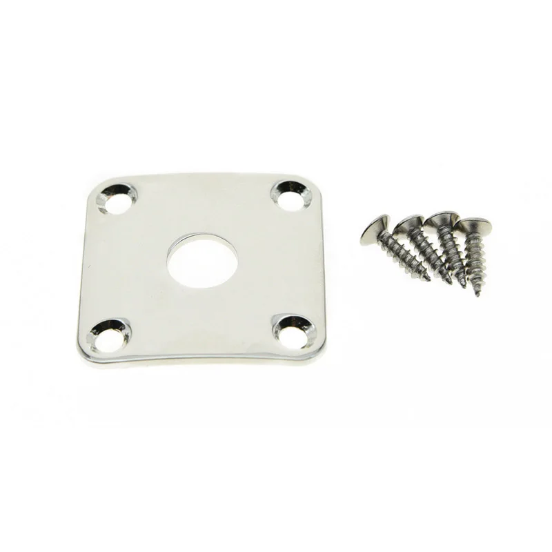 Metal Curved Bottom Jack Plate Square Jackplate w/ Screws Fits For Gibson Les Paul Chrome/Nickel/Black/Gold
