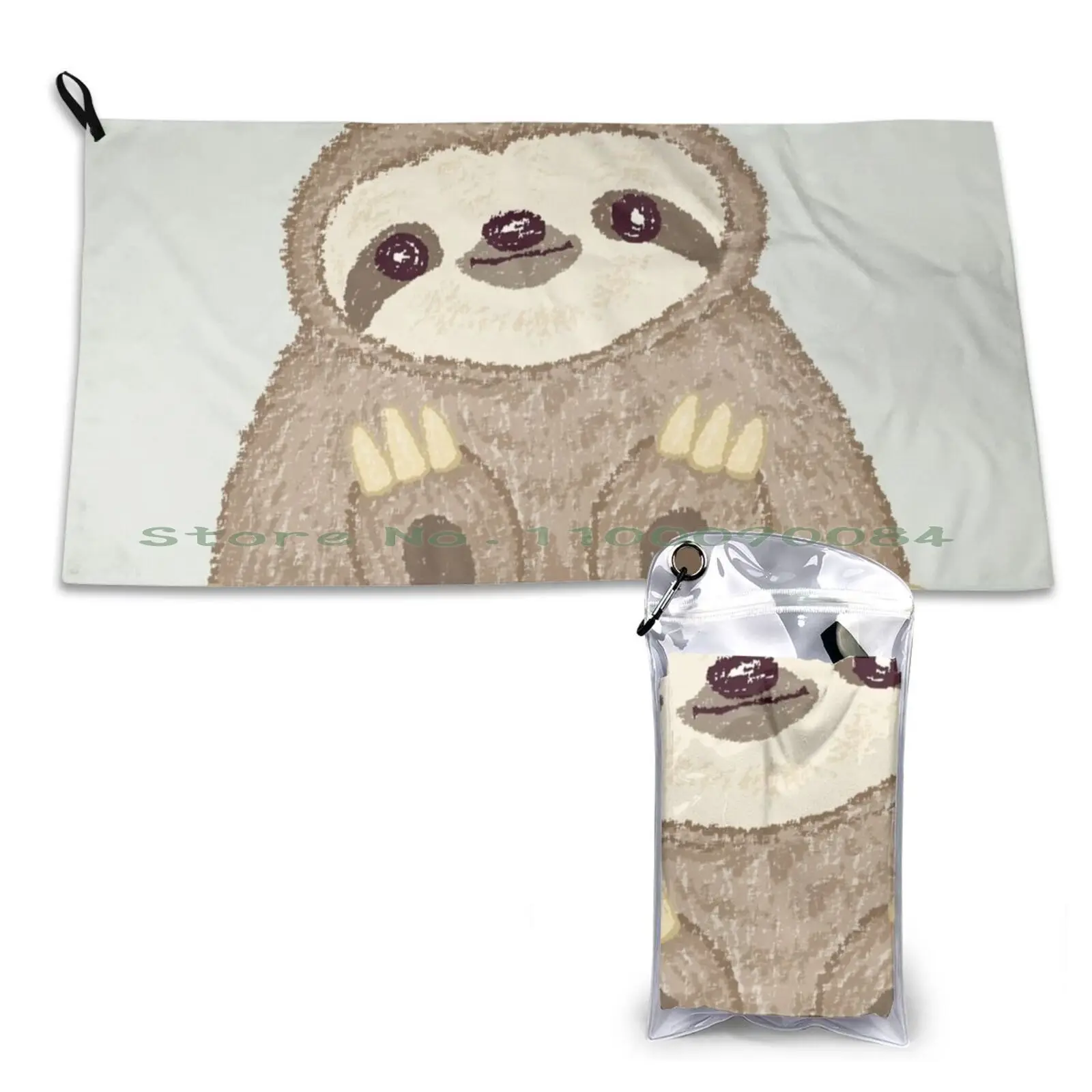 Sloth Quick Dry Towel Gym Sports Bath Portable Mammal Pets Characters Cute Happy Baby Kids Wild Animals Toru Sanogawa Sloths