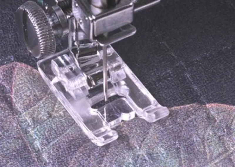 Calcador de ponto de cetim transparente, 5mm, para todos os acessórios domésticos de máquina de costura de haste baixa, 7yj313