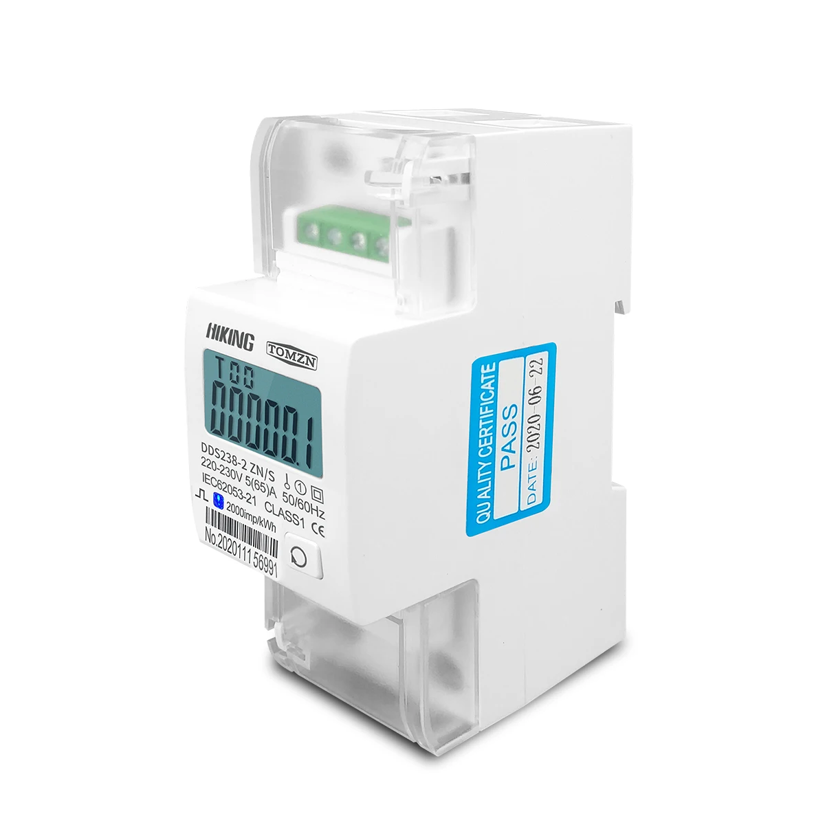 5(65)A 220V 230V 50HZ 60HZ voltage current DDS238-2 ZN/S single phase Din rail KWH Watt hour energy meter with RS485 MODBUS-RUT