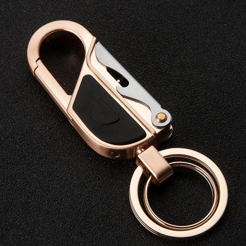 Jobon Men Key Chain Multifunction Folding Clipper Wine Corkscrew KeyChain Tool for Key Ring Holder Best Christmas Day Xmas Gift