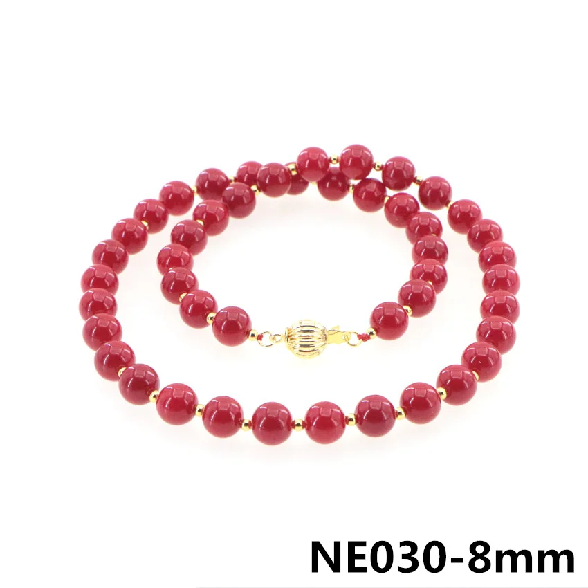 New Fashion Charm High Quality 5 Styles Red Coral Pearl Necklace Golden Bead Accessories Women Girls Christmas Wedding Gifts AAA