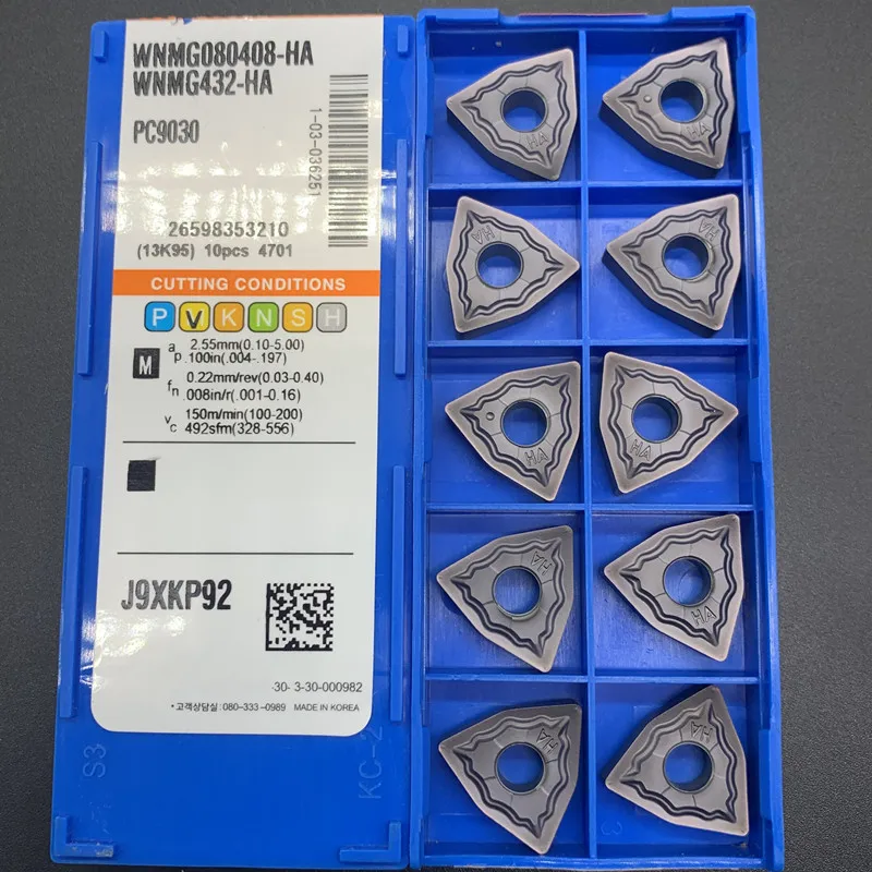 WNMG080404 WNMG080408 HA PC9030 вставки 100% оригинальный высококачественный внешний токарный инструмент WNMG карбидная вставка для нержавеющей стали