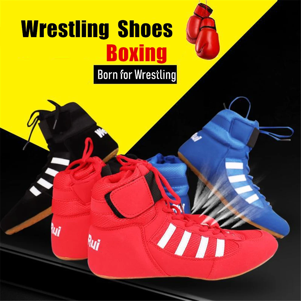 Men professional boxing wrestling fighting weightlifting shoes male comfortable supporting training boxing fighting boots