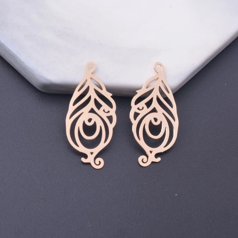 50 Stück AC12478 30*14mm Messing-Federanhänger DIY Schmuck Ohrring-Zubehör – Detail 7