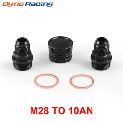 Rear Block Breather Fittings And Plug Black For Honda Acura B16 B18C Catch Can M28 To 10AN