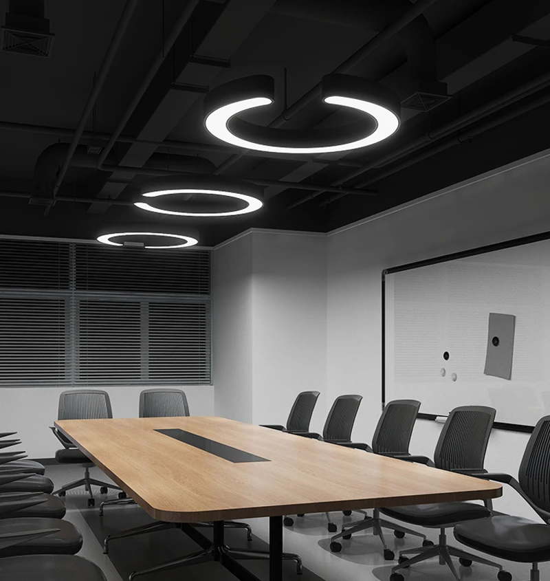 Candeeiro pendente de escritório com luzes led e escritório