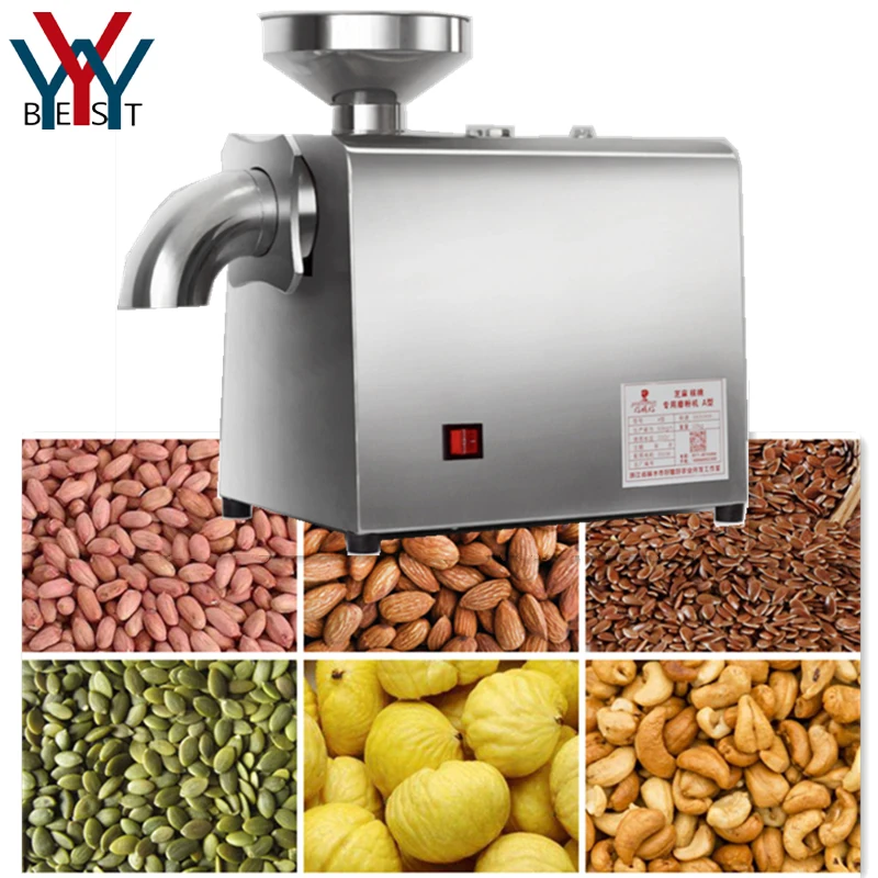 Multifunction Commercial Oily Seeds Grinder Crusher Pulverizer Shredder Automatic Nuts Almond Peanut Grinding Mill Machine 220V