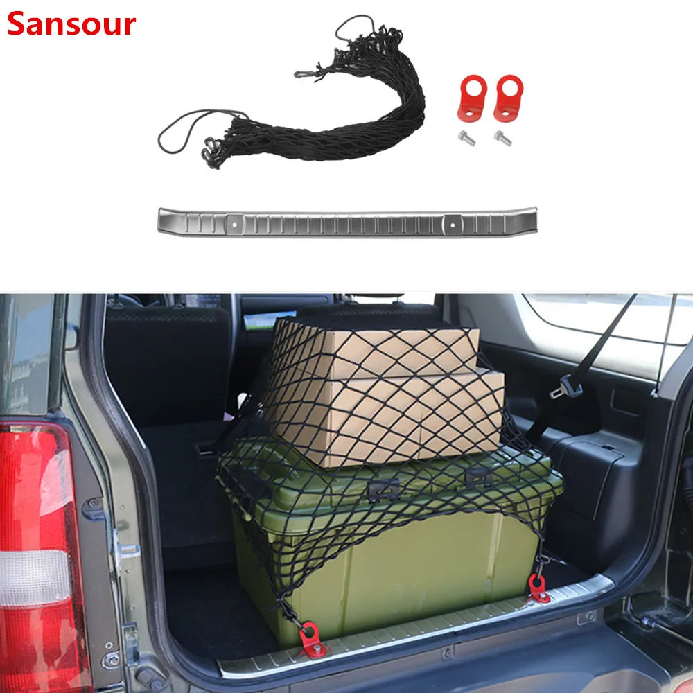 Sansour ABS Car Interior Trunk Lock Hook Cargo Luggage Net Trunk Interior Guard Plate for Suzuki Jimny 2007-2016 Car Styling