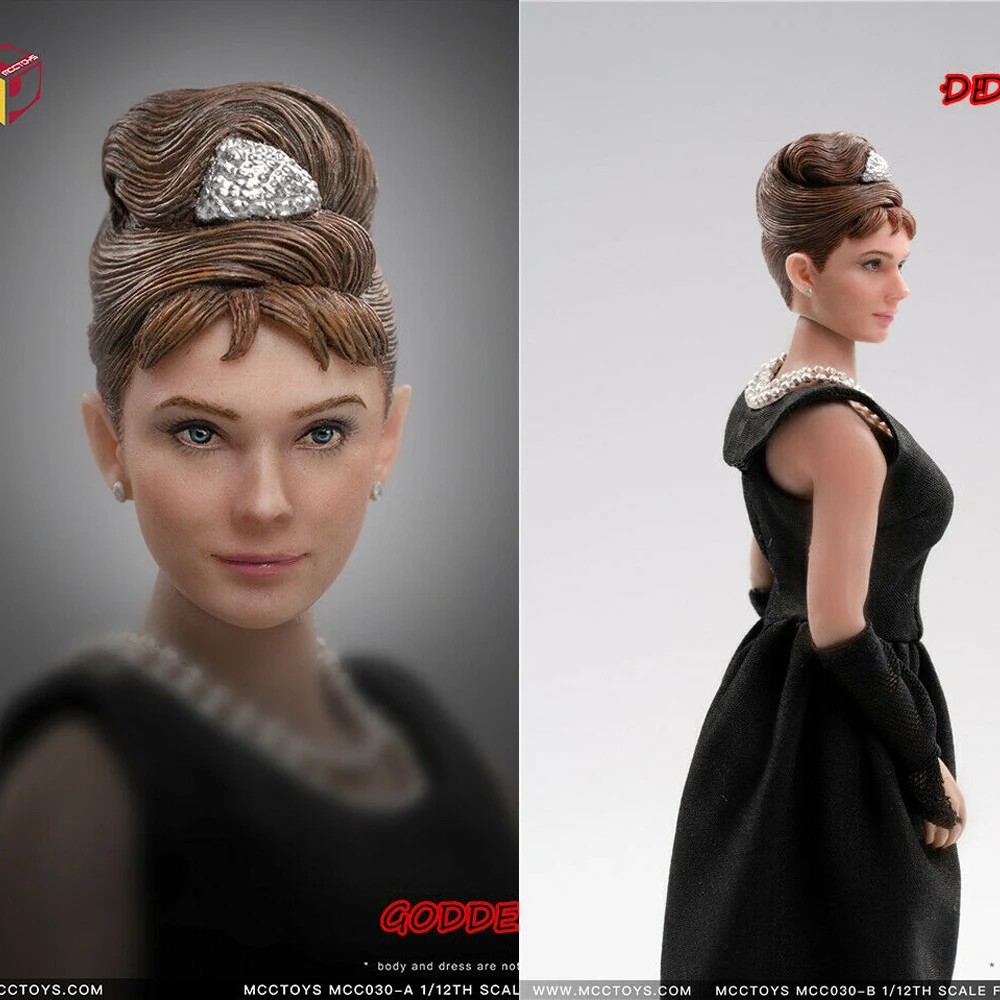 MCCTOYS 1/12 Audrey Hepburn Head Sculpt Model MCC030A For 6'' Inch Female Figure Body