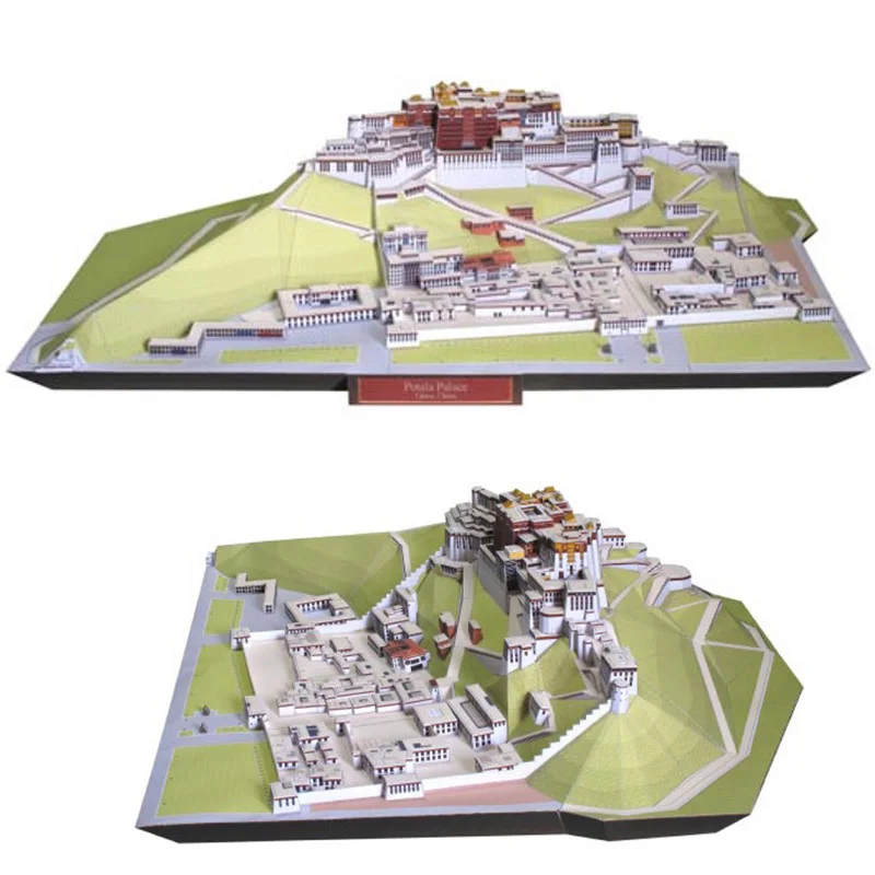 China Tibet Potala Palace Realistic 3D Paper Model House Papercraft DIY Art Origami Building Teens Adult Craft Toys QD-184