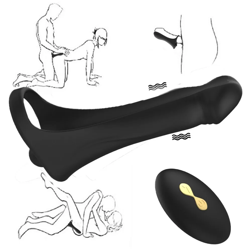 Wireless Double Penetration Vibrator Penis Strapon Dildo Vibrator Strap On Penis Anal Plug for Man Adult Sex Toys for Beginner