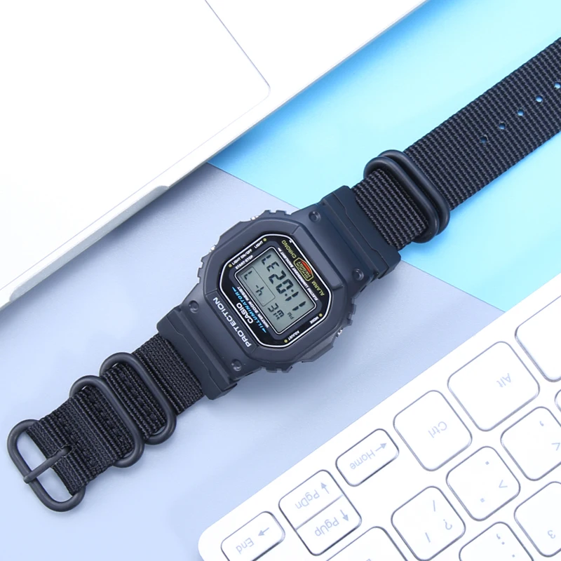 16mm Adapter+HD Conversion RAF Nylon Strap Kit Suitable for Casio Gshock GA100 GA120 5600 GWM5610 DW6600  Watchband Accessories