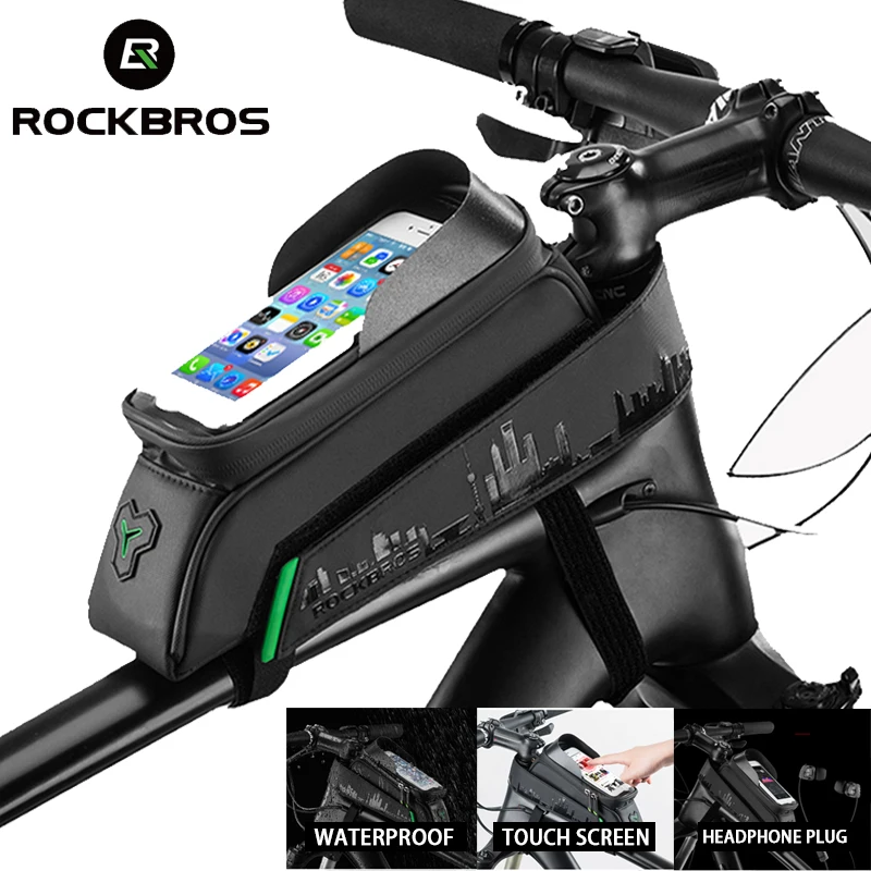 ROCKBROS Frame Front Top Tube Cycling Bag Waterproof Phone Case Touchscreen Bag MTB Pack Bicycle Accessories