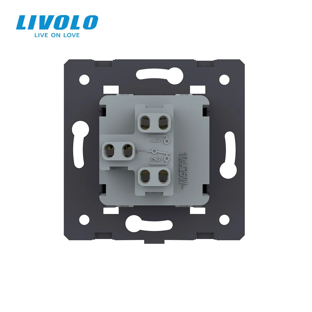 Livolo – interrupteur à bouton-poussoir mural, en plastique, grande touche de fonction bidirectionnelle, Standard ue, 10A, VL-C7-K1S-11 pour une vie intelligente