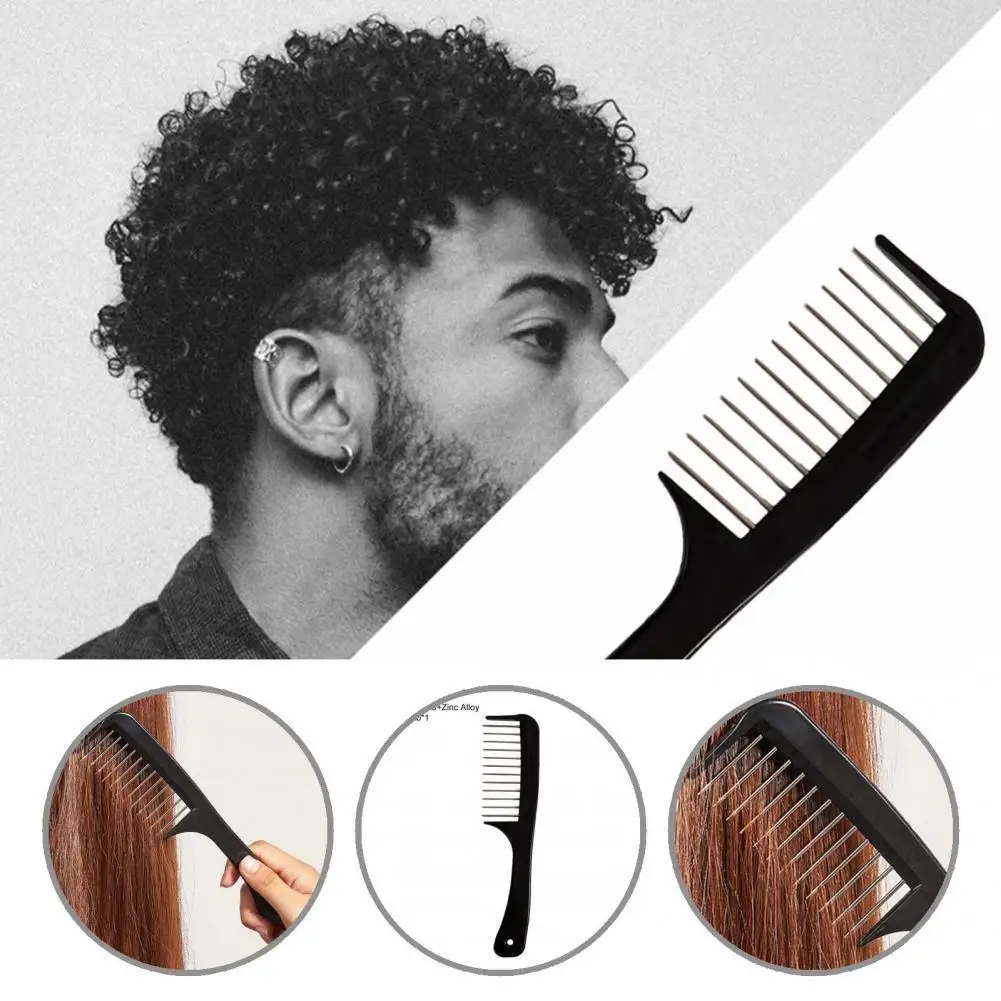 Lightweight  Exquisite Black Wide Teeth Solid Hair Comb Round Edge Hair Brush Wear-Resistant   for Salon