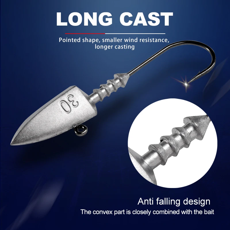 Hunthouse 3pcs/lot Fishing Jig Head Hook 5g 10g 15g 20g 30g 40g For Soft Lure Saltwater High Quality Fishing Tackle Accessories - Image 2