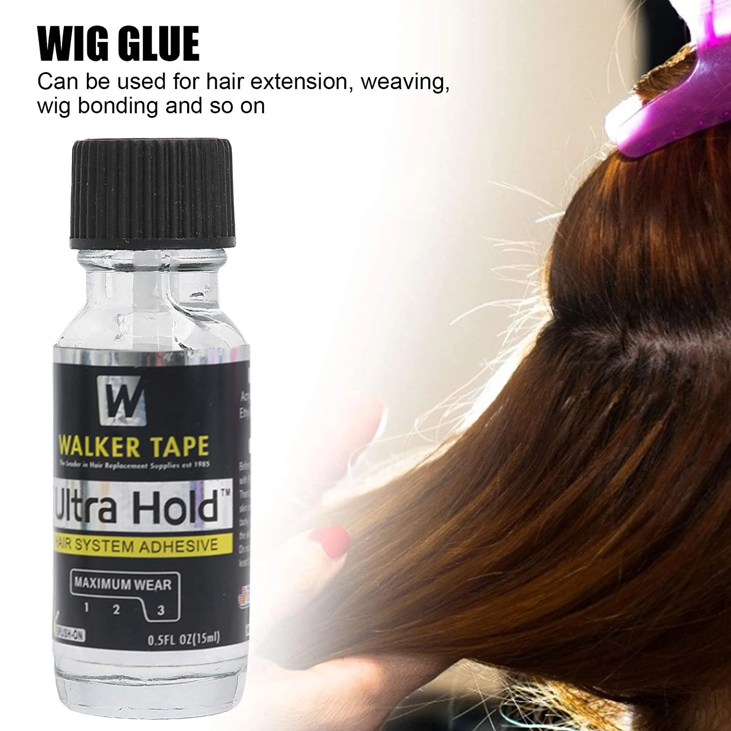 Walker Tape Ultra Hold Lace Wig Glue/Remover Waterproof Front Wig Glue For Wigs Lace Adhesive for Hair Replacement 0.5oz/15ml