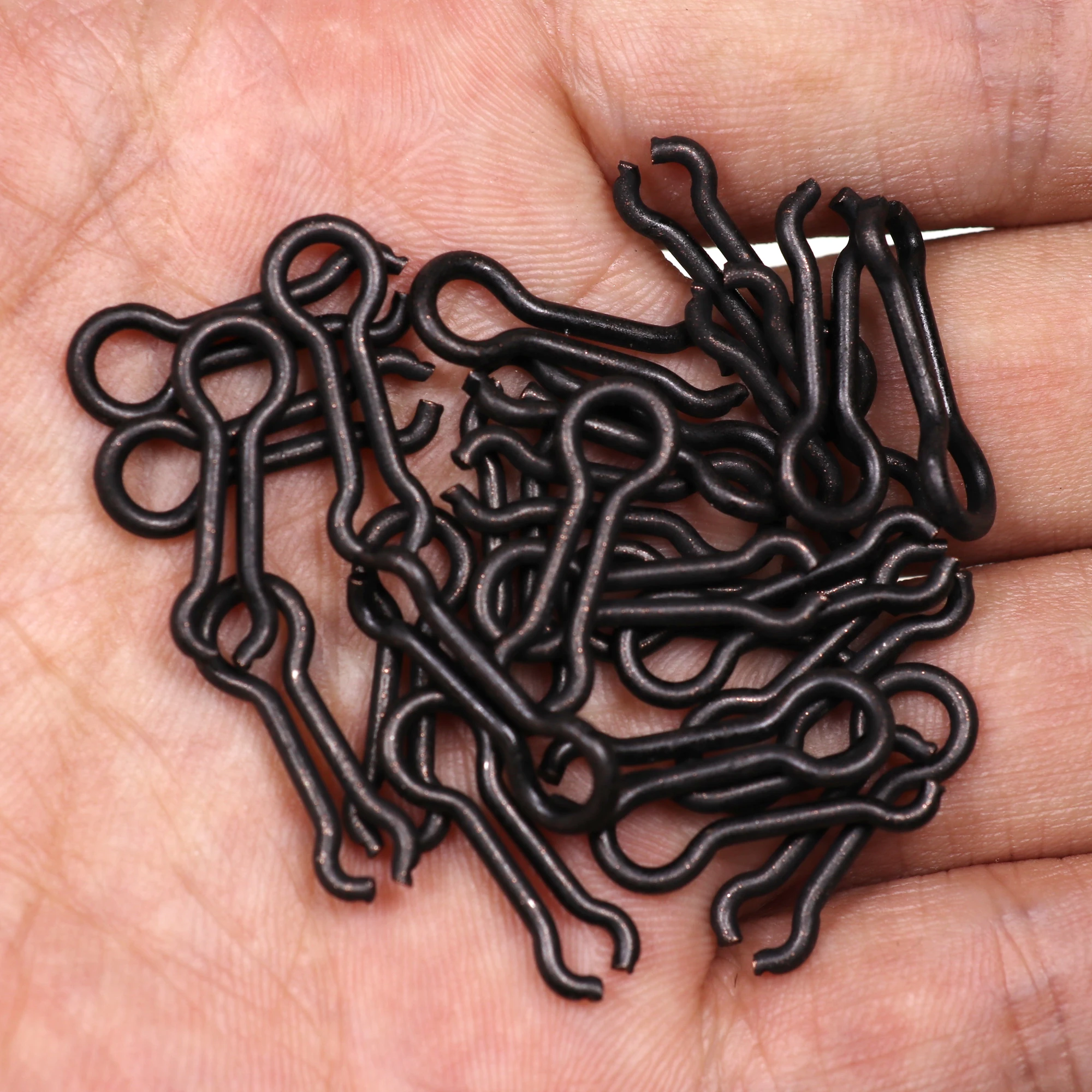 Wifreo 100/50PCS Pack Fishing Sinker Eyelets Leader Snap Brass Splay Ring screw DO IT MOULD LOOPS Carp Fishing Leades Matt Black