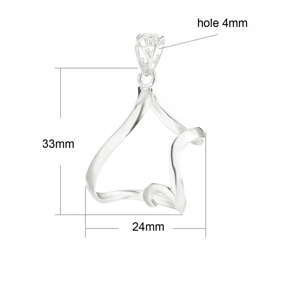 925 Sterling Silver Pendant Blank fit 24X33mm Oval Cabochon Pendant Setting Jewelry Findings DIY Jewelry Craft