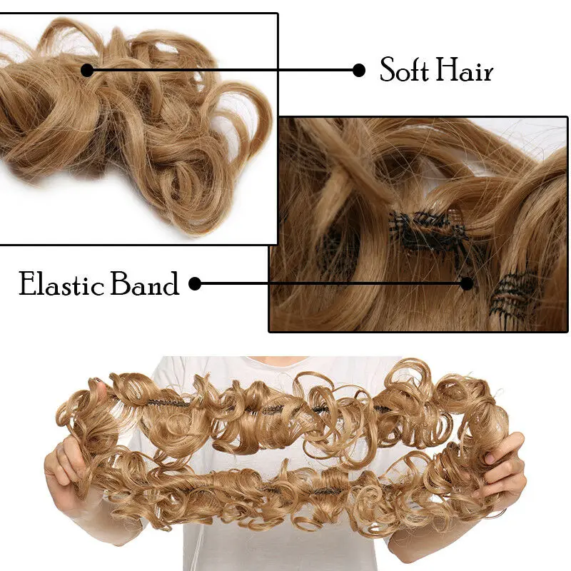 BENEHAIR syntetyczne kobiety Chignon roztrzepany kok z włosów Scrunchy kok z włosów gumka opaska do włosów Hairpiece Updo Chignon Donut Roller