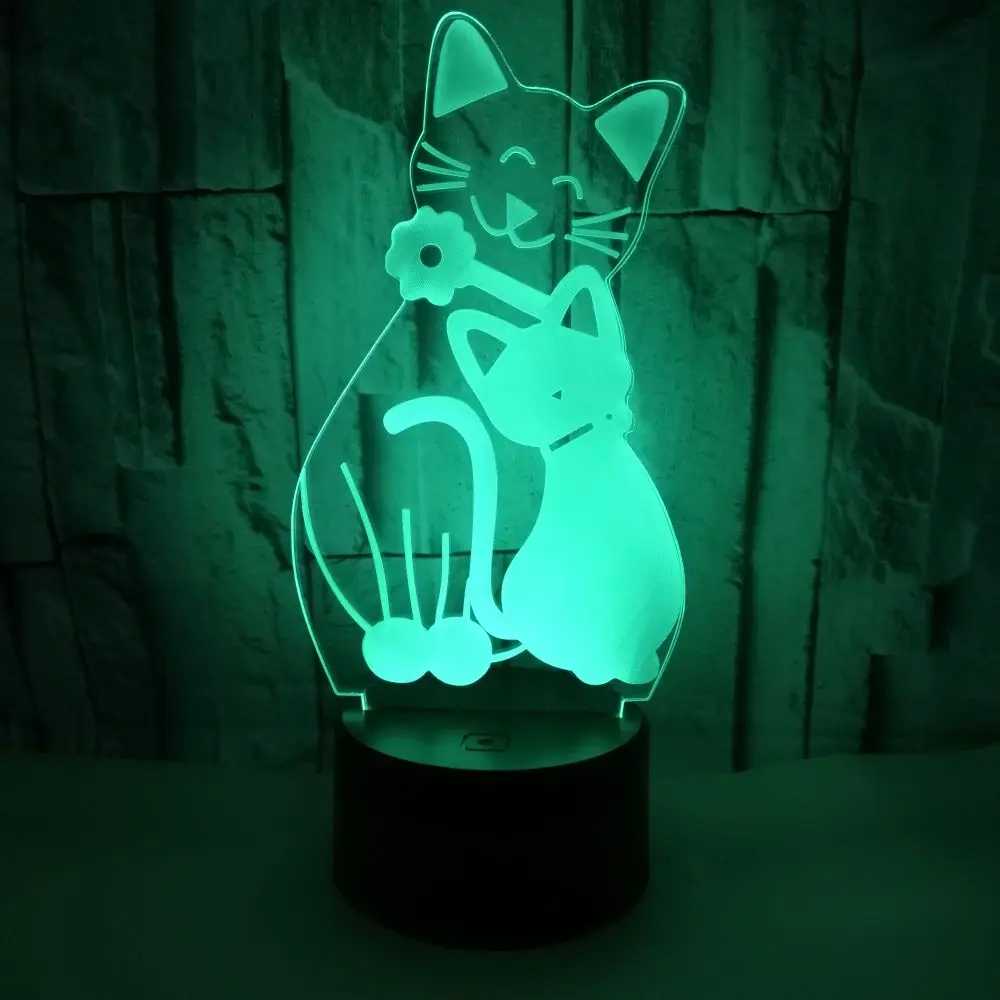 

Мультяшный Кот 3D ночник светодиодсветодиодный USB иллюзия Лампа многоцветный сенсорный пульт дистанционного управления лампа для домашнего декора детские подарки Прямая поставка