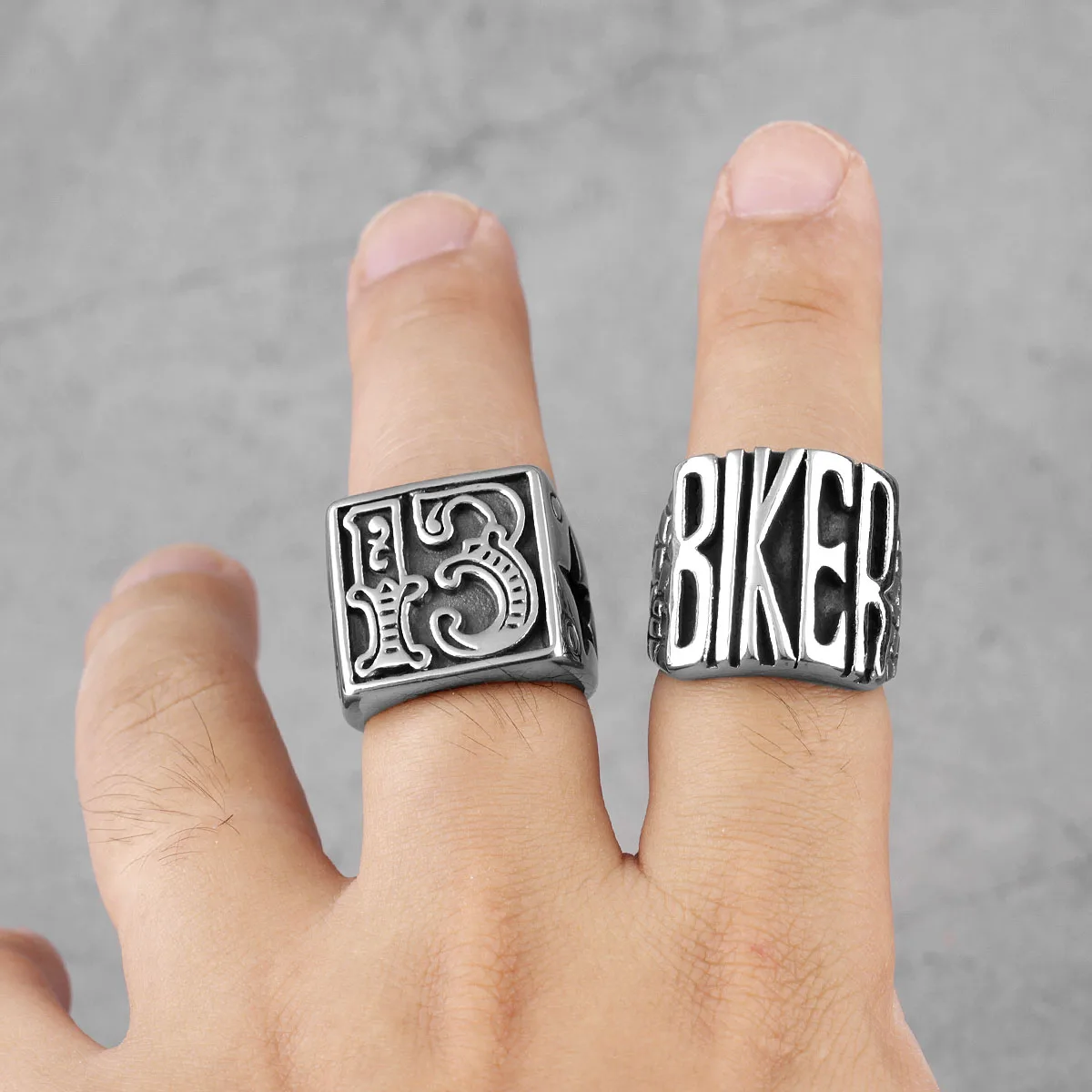 Locomotive Motorcycle Biker Letter Stainless Steel Mens Rings Punk Hip Hop for Male Boyfriend Jewelry Creativity Gift Wholesale