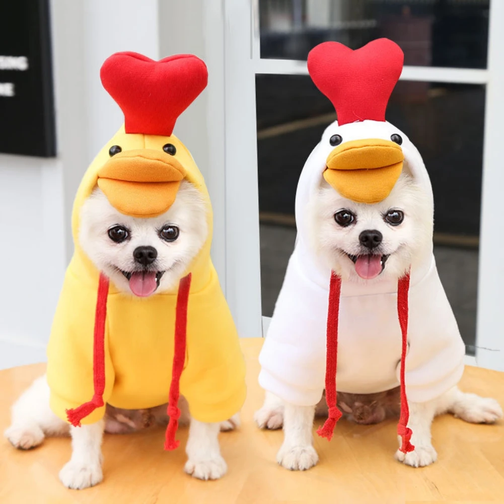 Winter Dog Clothes Cute Duck Costume Dog Coat Hoodie with Hat Pet Dogs Costume Jacket for French Bulldog Chihuahua Dog Coat