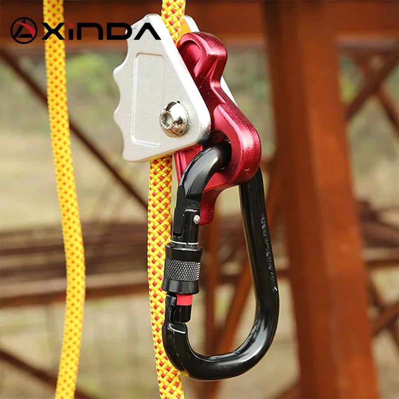 XINDA 15KN Outdoor Mountaineering Rock Climbing Rope Clamp Grab Protecta with Eye For 10mm-12mm Rope