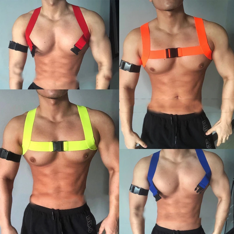 

Men's Multi-Color Tight Chest Strap Sexy Bondage Armband Gogo Costume Sexy NightClub Male Singer Shoulder Strap Crop Top