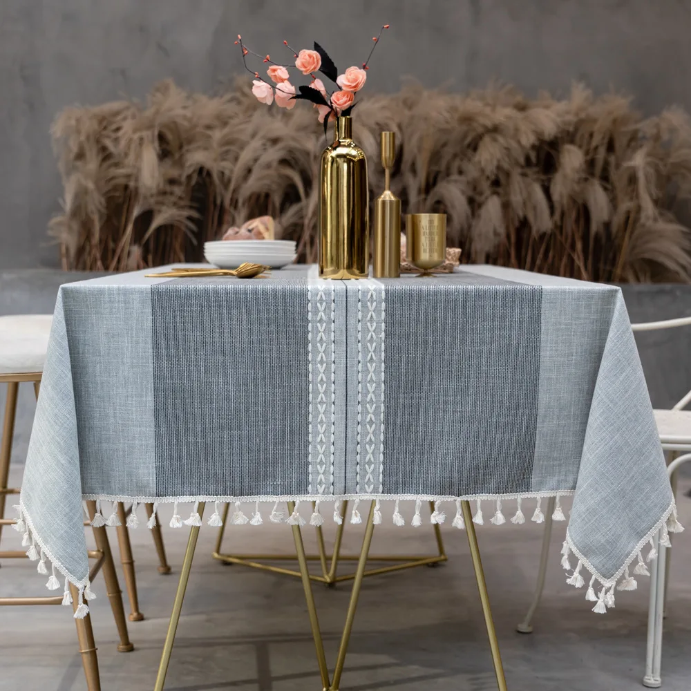 Nordic Cotton and Linen Round Tablecloth Waterproof and Scalding Disposable Simple Modern Small Fresh Tablecloth