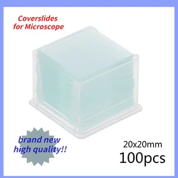 100Pcs Transparent Square Glass Slides Coverslips Coverslides Microscope Optical Instrument Microscope parts accessory magnifier