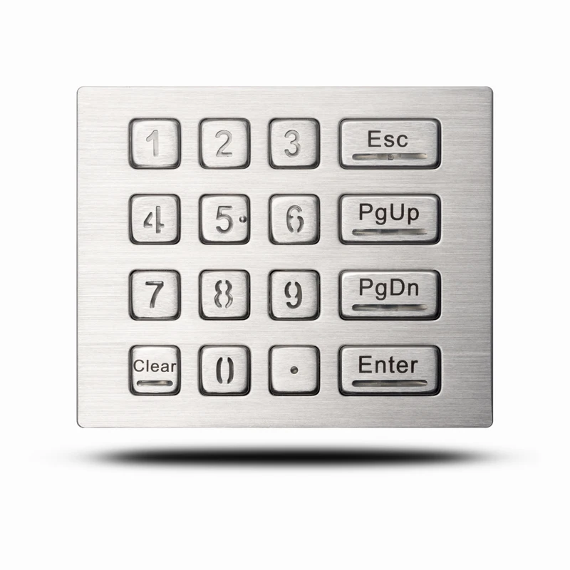 Vending IP65 Waterproof Vandalproof Industrial Stainless Steel Backlit Metal Keypad