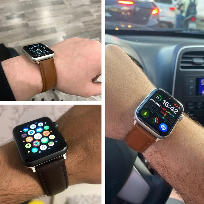 Lässiges Kalbslederarmband für Apple Watch Ultra 9 8 7 6 5 4 3 SE Ersatzarmband 38/40/41 mm 42/44/45/49 mm für iwatch – Detail 11
