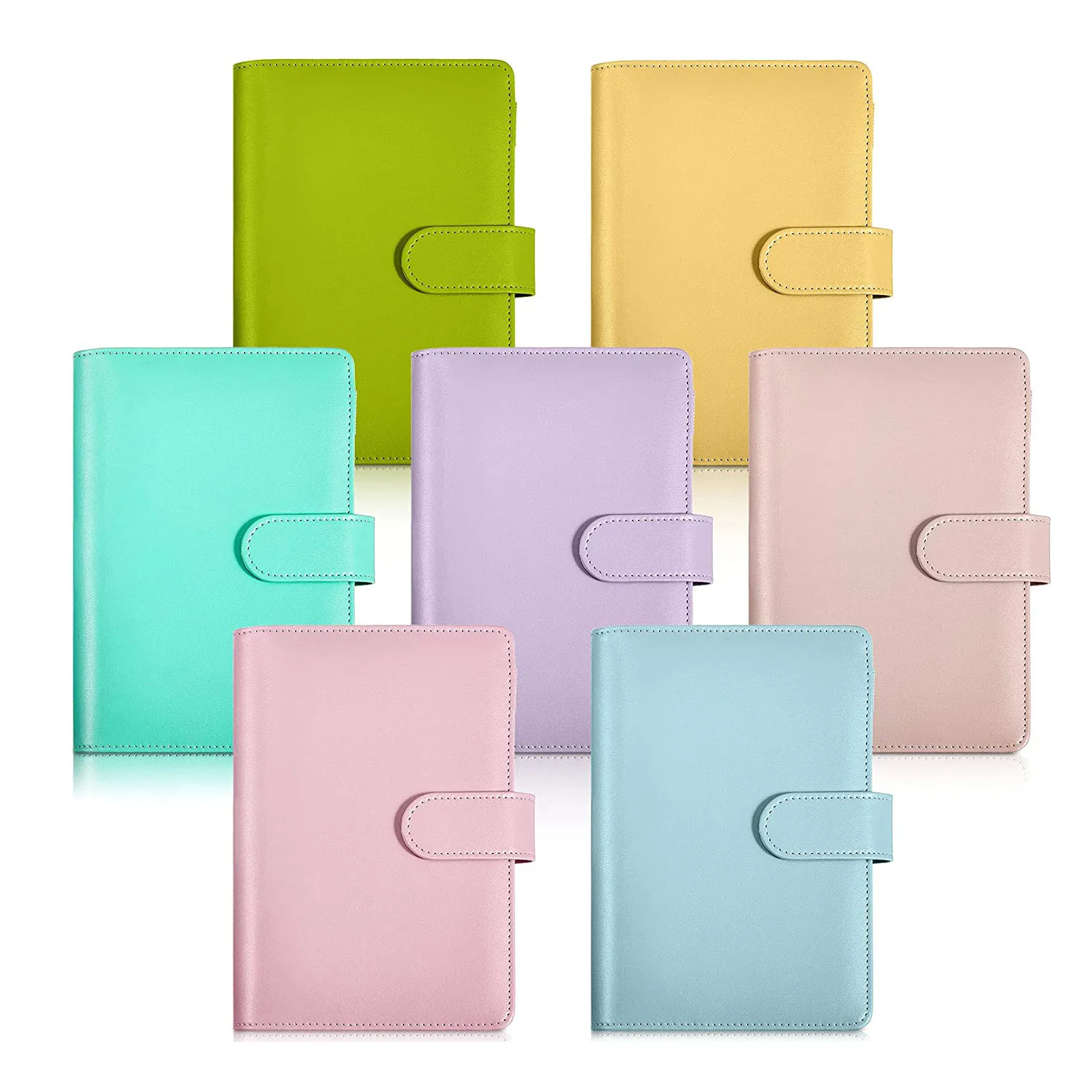 A6 PU Leather Notebook Refillable 6 Ring Binder for A6 Filler Paper ,Personal Planner Binder Budget with Magnetic Buckle Closure