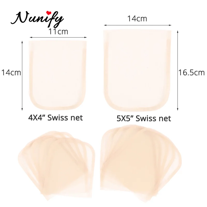 Nunify 1Pcs/Lot Cheap Hd Lace For Wig Making Diy Wig Making Accessories Hair Tools Swiss Lace Hair Net 4Pcs Wooden Wig Needle