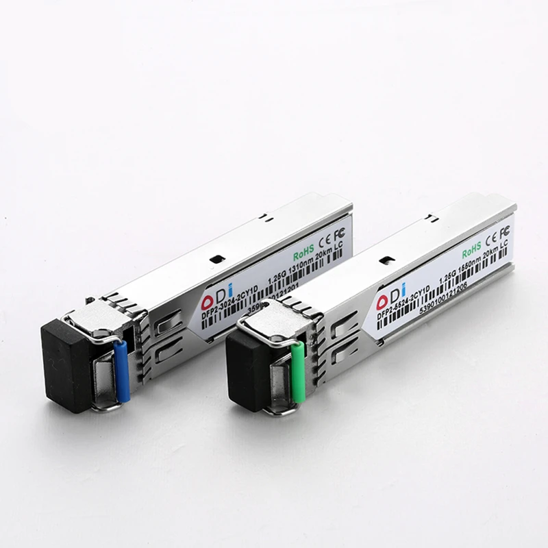 โมดูลสำหรับ OLT ONU สวิทช์ SFP20km Optic Transceiver Sfp 1.25G 20กม.1550/1310nm Lc SC/FC/ST คู่1310nm/1550nm