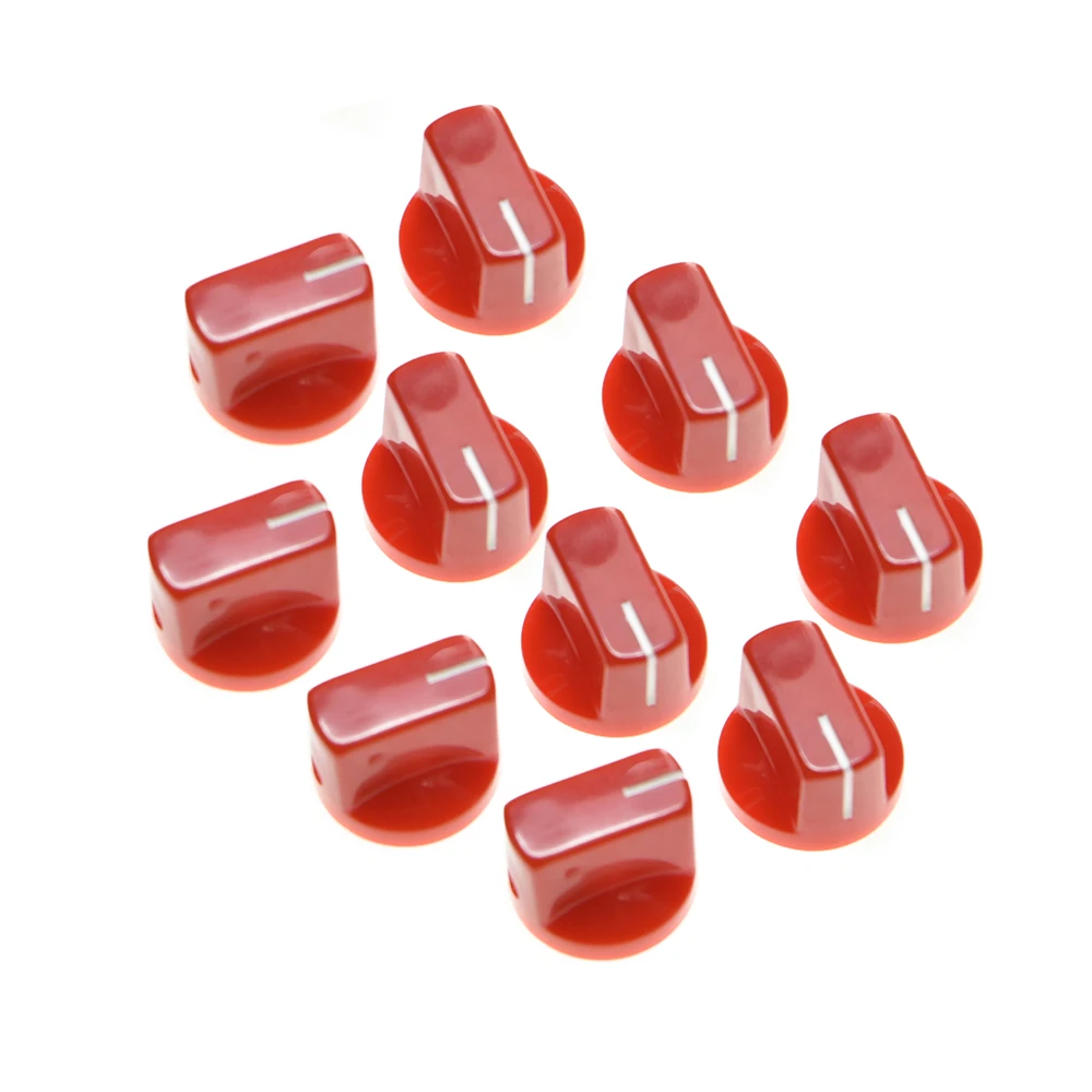 

10x Red Guitar AMP Effect Pedal Knobs Davies 1510 Style Pointer Knob 1/4" 6.4mm Shaft Potentiometer Knob for Pots