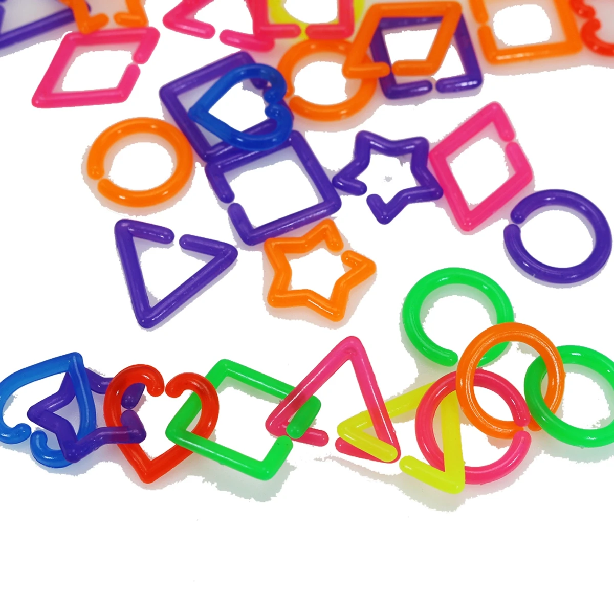 200 Mixed Color Acrylic Linking Rings Open Chain Beads Funny Kid Crafts Connector Chain For Necklace Bracelet