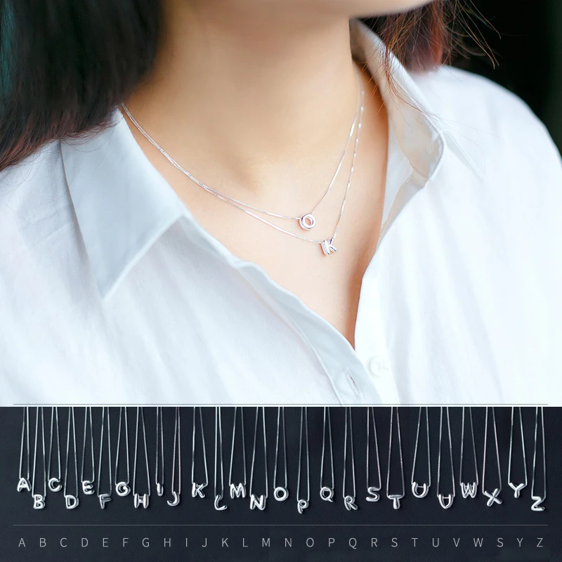 Modian Fashion Simple Silver 26 Letters Pendant 100% 925 Sterling Silver Charm Pendants For Women Classic Fine Party Jewelry