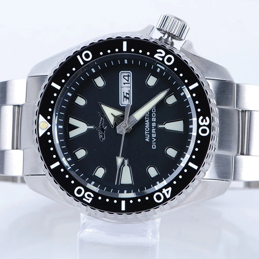 HEIMDALLR relojes de buceo para hombre, reloj automático para hombre, 20 barras, relojes de pulsera mecánicos de viento automático impermeables C3 luminoso NH35 zafiro