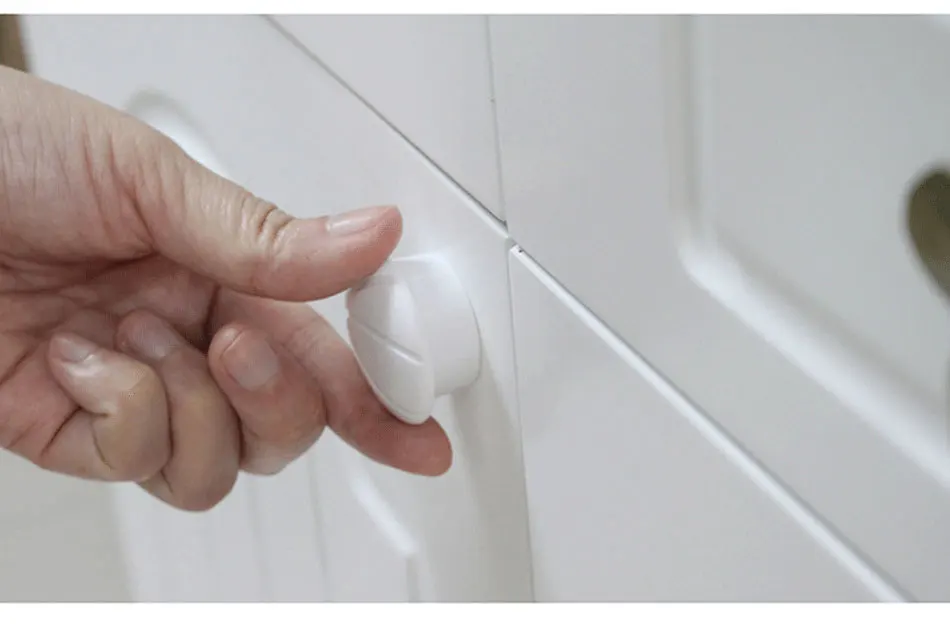 HONTUSEC Kinder Sicherheit Babyschloss Magnetisches Kindersicherung Schrank Schublade Türschloss Kinderschutzschloss Kein Bohren Babyschloss – Detail 10