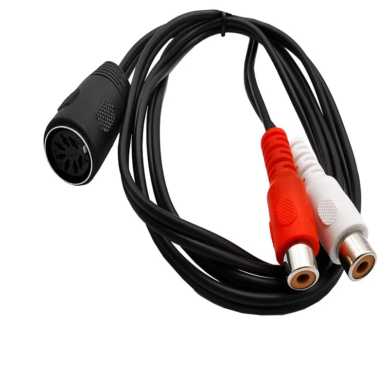 Cable MIDI hembra DIN de 7 pines a 2 cables de audio con enchufe hembra RCA dual 0,5 m 1,0 m 1,5 m