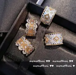 Lace hollow Gem Ring women Golden Snowflake VINTAGE shiny Zircon Sparkling rhinestone tender chic girl summer index finger Ring