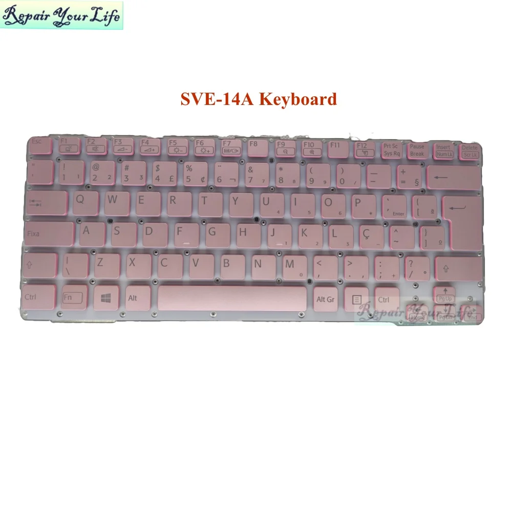 

Brazil Brazilian Laptop Keyboard for SONY SVE14 SVE14A SVE-14A1S1EP fit Portuguese keyboards Pink White Original New