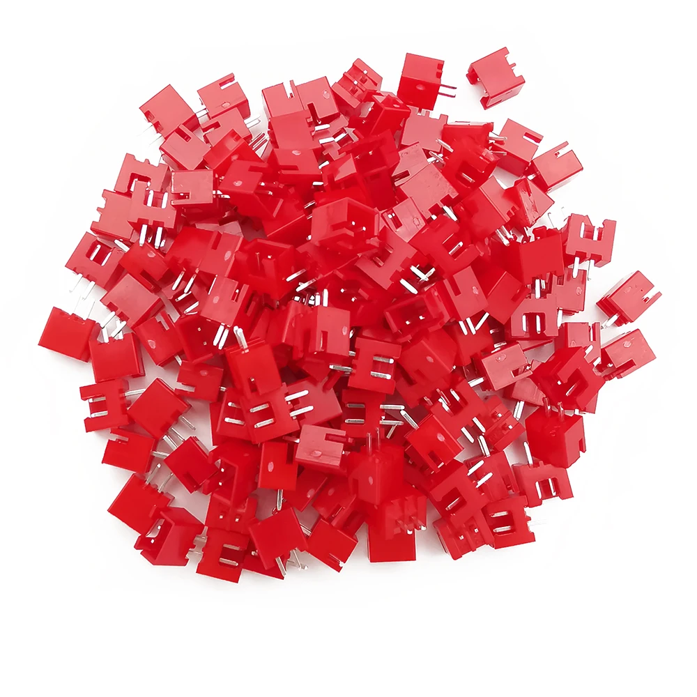50Pcs Red XH-2A XH2.54 2 Pin Wire Connectors Male Plug Straight Pin Header Connector PCB Terminals