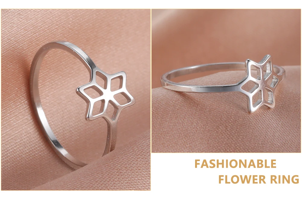 Skyrim Edelstahl Ring Herz Stern Blume Schmetterling Mondphase Geometrische Damen Fingerringe Hochzeitsgeschenk Großhandel – Detail 3